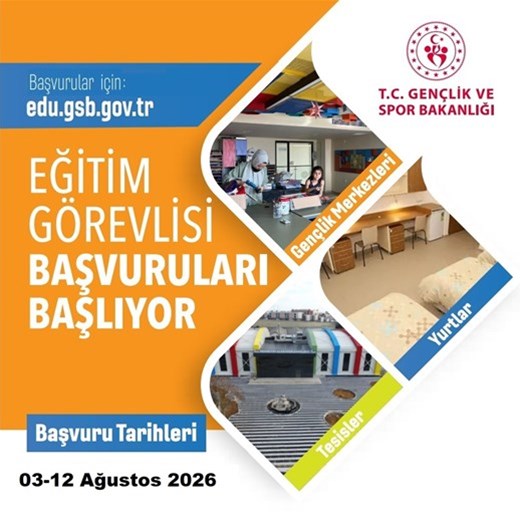 EYS Başvurular, 03-12 Ağustos 2026 tarihleri arasında edu.gsb.gov.tr adresinden gerçekleştirilecektir.